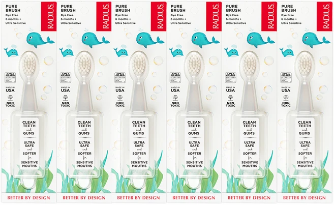 래디어스 퓨어 베이비 유아칫솔, 1개입, 6개 - 쿠팡