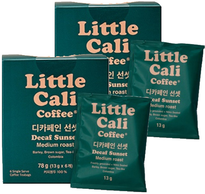 리틀캘리 디카페인선셋 티백형 커피, 2개, 6개입, 13g