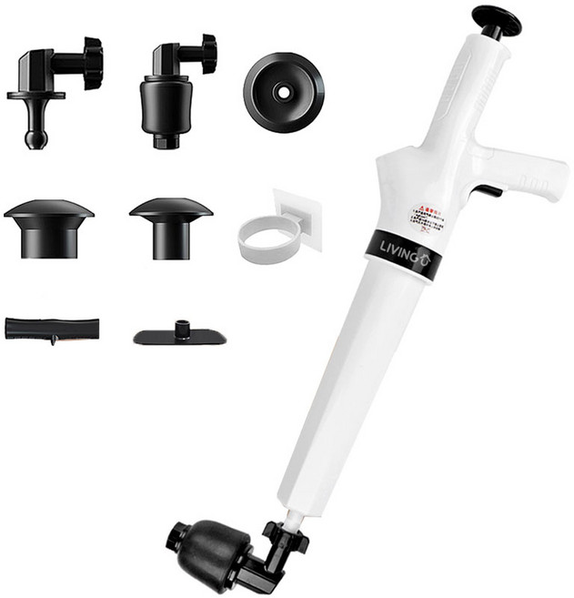 LIVING U 第四代氣壓式管道疏通器, 白色