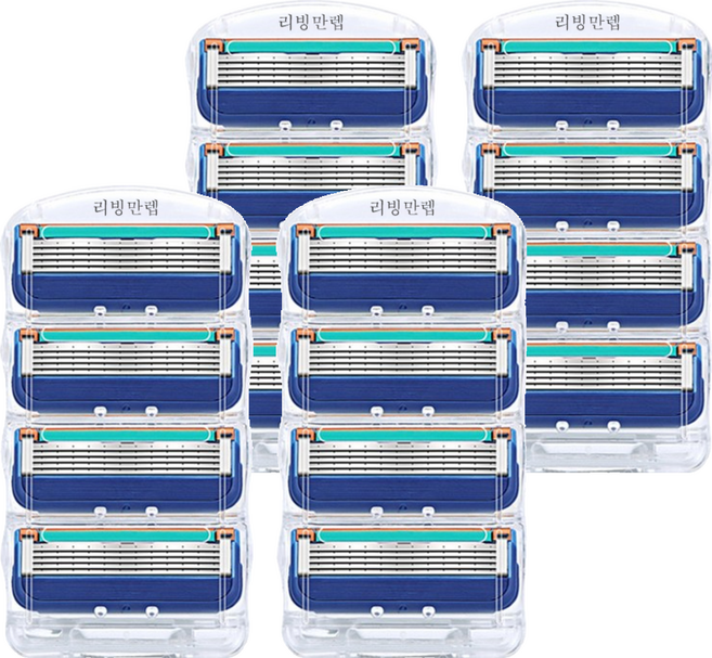 리빙만렙 퓨전 매뉴얼 호환용 면도날, 4개입, 4개