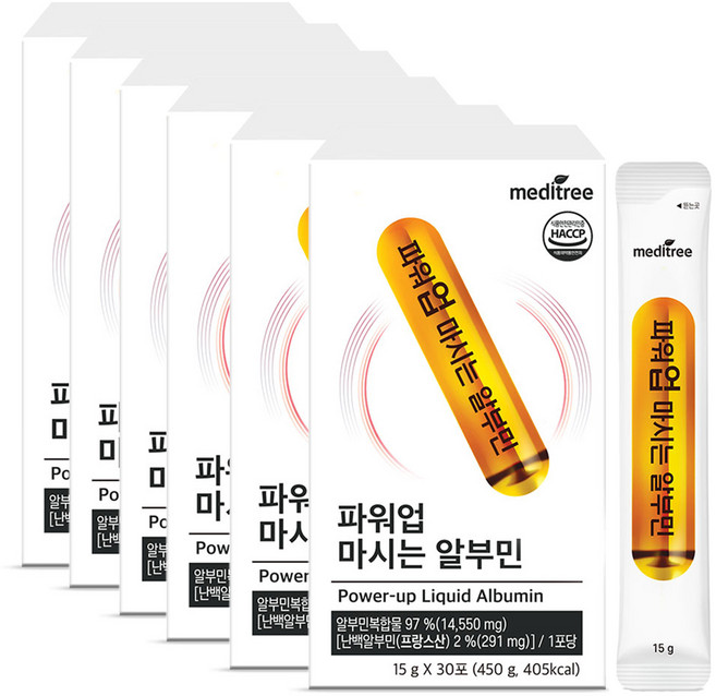 메디트리 파워업 마시는 알부민, 450g, 6개