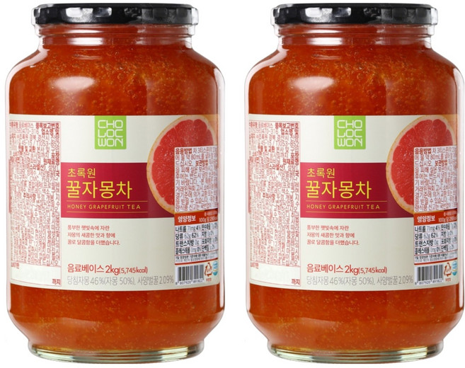 초록원 꿀자몽차, 2kg, 1개입, 2개