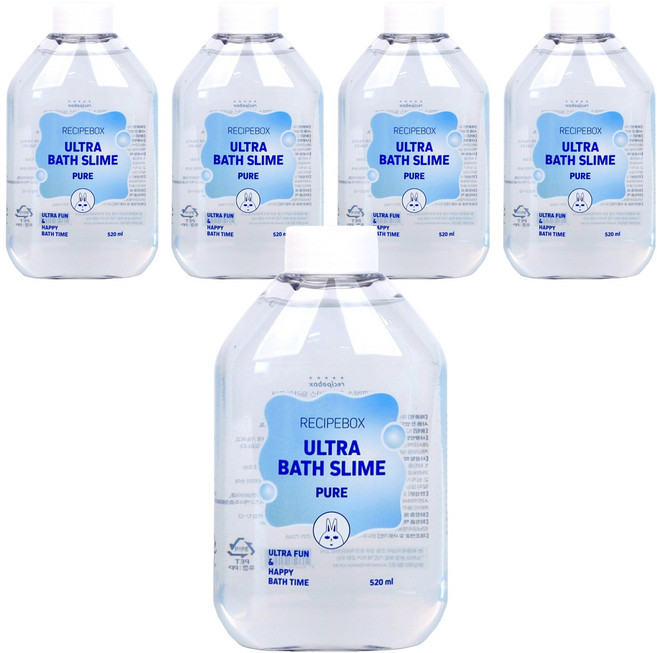 레시피박스 어린이 울트라 목욕 바스슬라임 퓨어, 520ml, 5개