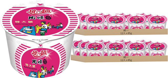 統一 特大號碗麵 肉燥風味 85g, 24入