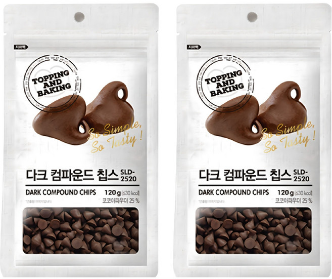 큐원 다크 컴파운드 칩스, 120g, 2개