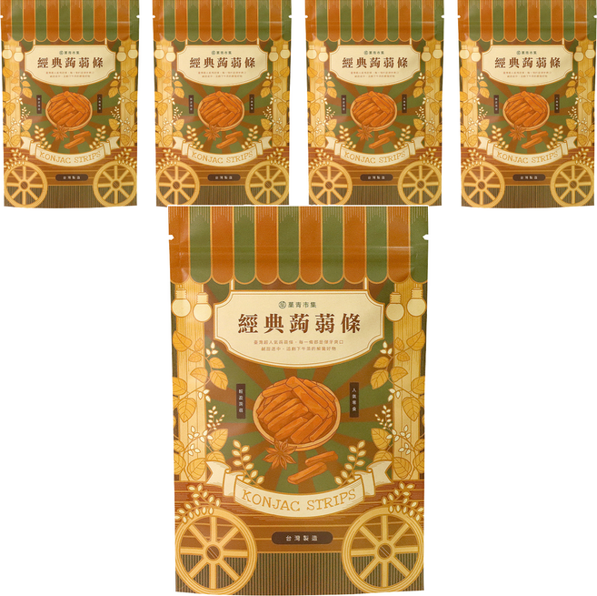 Green Market 菓青市集 麻辣蒟蒻條, 200g, 5包