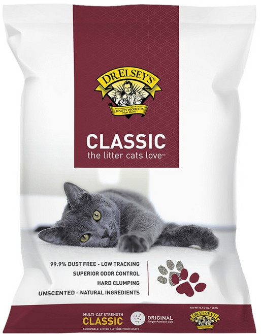 DR.ELSEY'S 艾爾博士貓艾歐 CLASSIC低敏除臭貓砂 經典紅, 18lb, 1袋, 無香