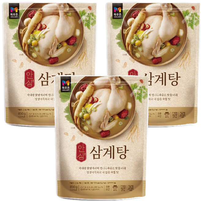 안심 삼계탕, 3개, 850g