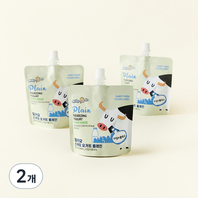 밀키요 스퀴징 요거트 플레인, 120ml, 3개입, 2개