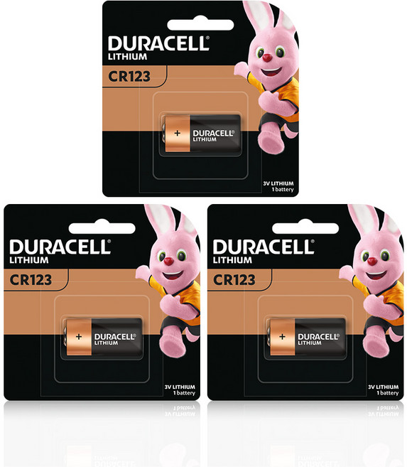 듀라셀 리튬 건전지 CR123, 1개입, 3개