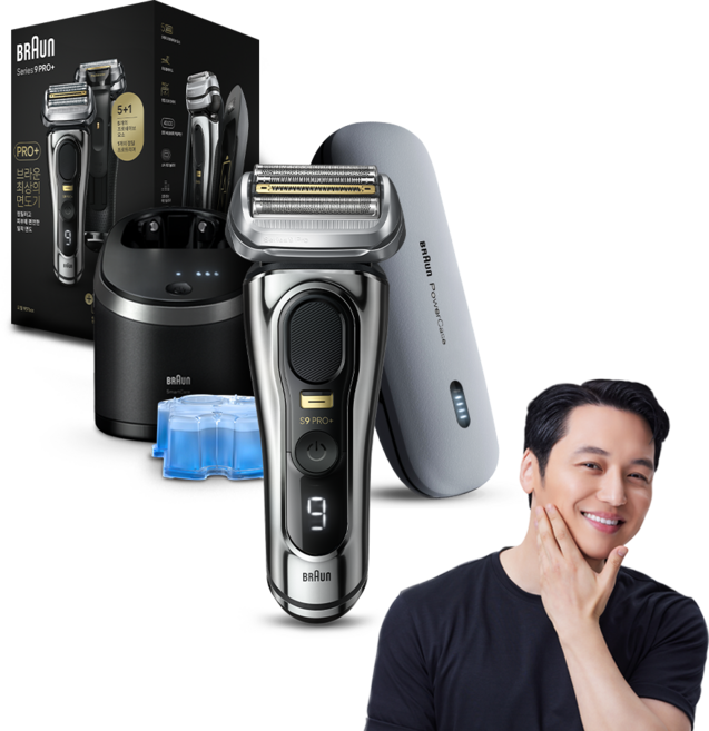 BRAUN 시리즈 9 PRO+ 전기면도기 + 파워 케이스, 9566cc, 크롬