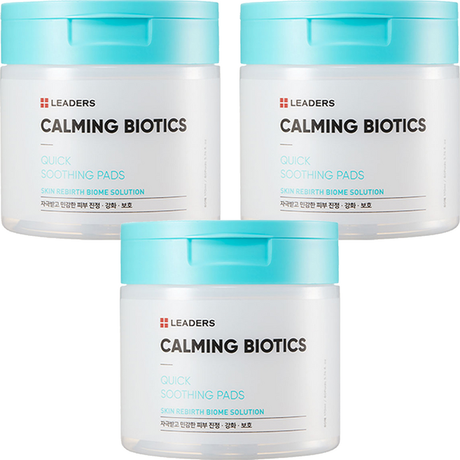 LEADERS 麗得姿 益生元鎮靜修護爽膚棉片 80片, 3罐