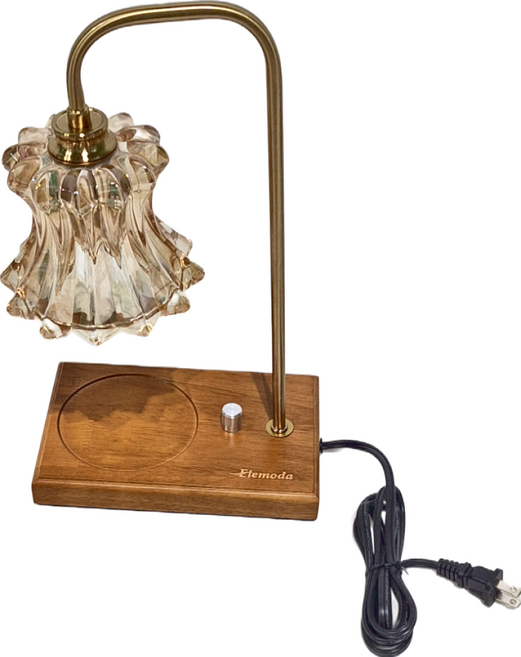 Elemoda 鑽彩歐風質感療癒系融蠟燈 ELM-590 30 x 13 x 33cm 1200g, 胡桃實木