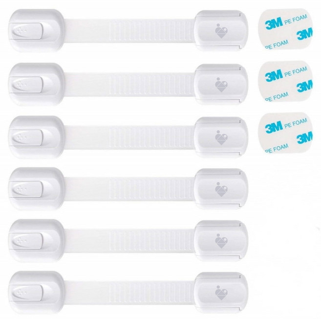 아이끌레 냉장고 서랍 도어 안전 잠금장치 6P + 스티커 3P, 1세트