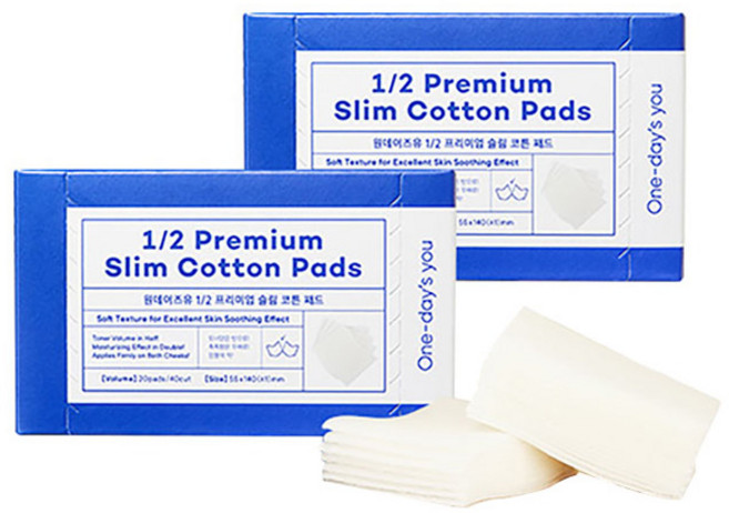 원데이즈유 1/2 프리미엄 슬림 코튼 화장솜, 20매입, 2개