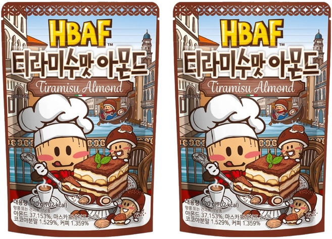 바프 티라미수맛 아몬드, 120g, 2개