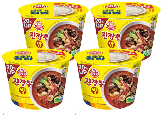 오뚜기 컵밥 진짬뽕밥, 217.5g, 4개