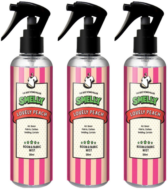 스멜리 룸앤패브릭, 250ml, 3개, 러블리피치