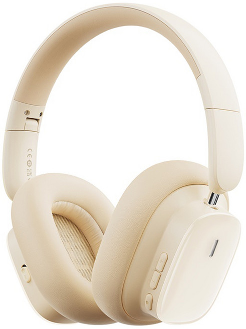 베이스어스 노이즈캔슬링 블루투스 무선 헤드폰, 스텔라화이트, Baseus Bowie H1i