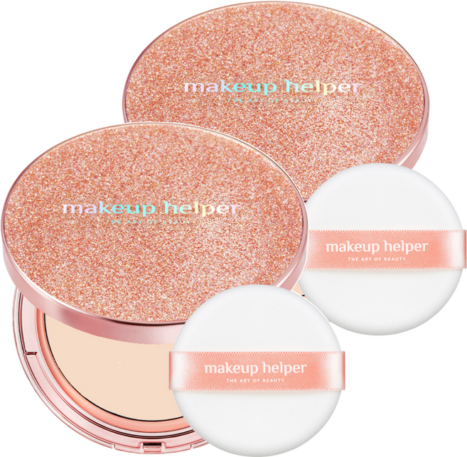 메이크업헬퍼 아트 팩트 오리지널 프로피니쉬 로즈글리터 팩트 파우더 25g, 22호 누드베이지, 2개