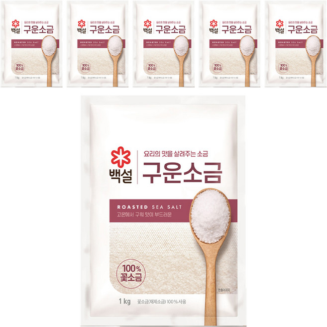 CJ 백설 구운소금, 1kg, 6개