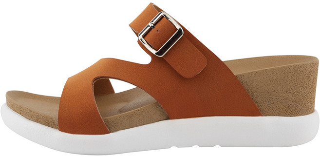 단골언니 여성용 스트랩 웨지굽 멘델스 슬리퍼