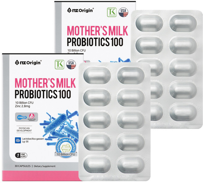 엔젯오리진 모유유산균 100, 30정, 2개