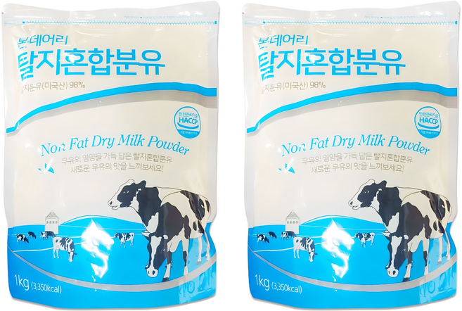 본데어리 탈지 혼합분유, 1kg, 2개