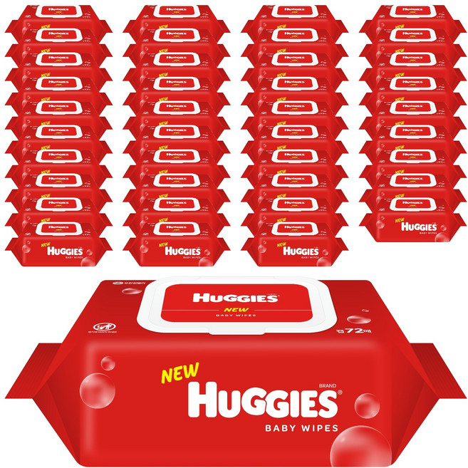 하기스 아기물티슈 캡형, 65g, 72매, 40개