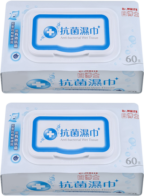 Dr.White 白博士 抗菌濕巾, 1入, 2包