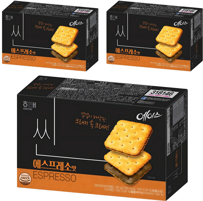 해태제과 에이스 씬 에스프레소맛, 291g, 3개
