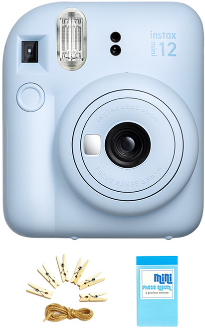 인스탁스 미니12 즉석카메라 + 포토라인 + 1단 미니앨범, mini 12(파스텔 블루), 1개