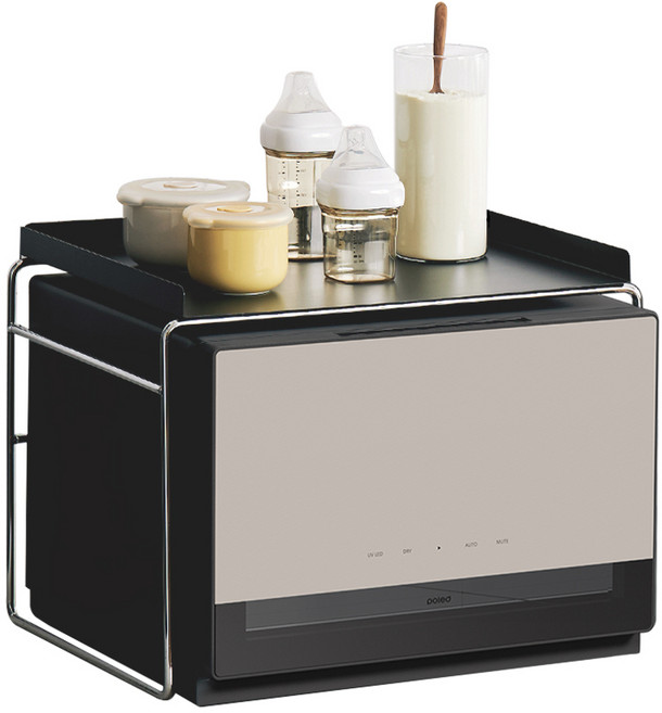 폴레드 픽셀 젖병살균기 + 맘마존트레이 세트, 다크그레이 + 라이트베이지