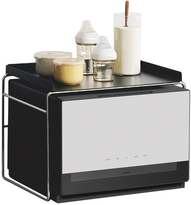 폴레드 픽셀 젖병살균기 + 맘마존트레이 세트, 다크그레이 + 오프화이트