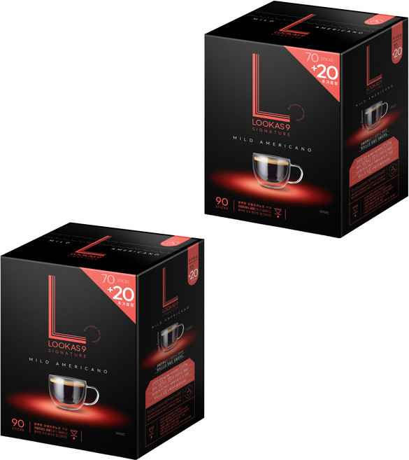 LOOKAS9 SIGNATURE 溫和原豆即溶咖啡, 2.1g, 90入, 2個