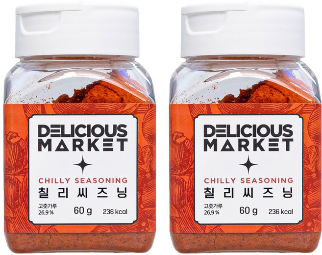 딜리셔스마켓 칠리시즈닝 소형, 60g, 2개