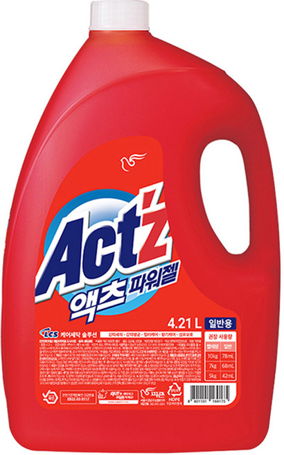 액츠 파워젤 일반용 액상세제 본품, 4.21L, 1개