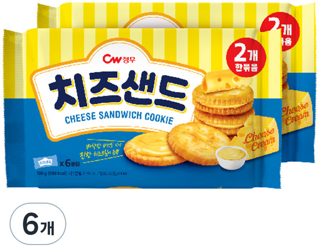 청우식품 치즈샌드, 6개, 180g