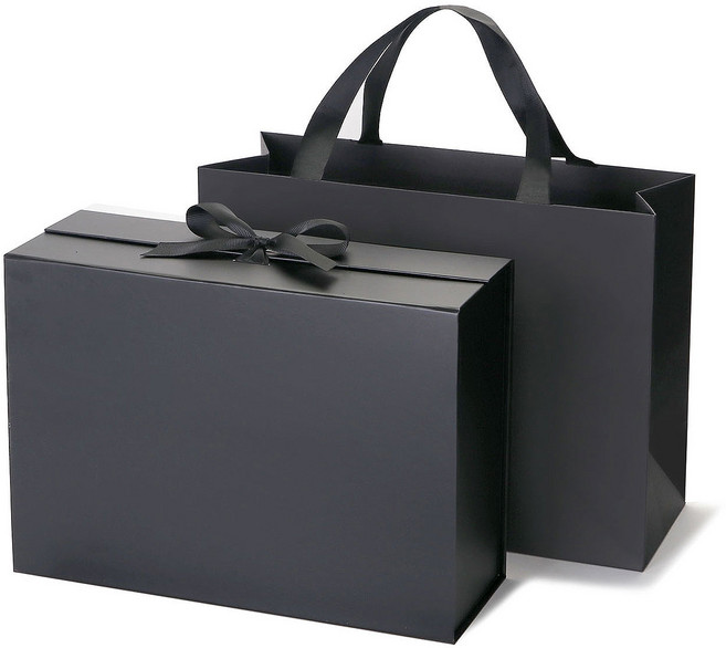 인디케이 기프트박스 쇼핑백 대, 블랙, 1세트
