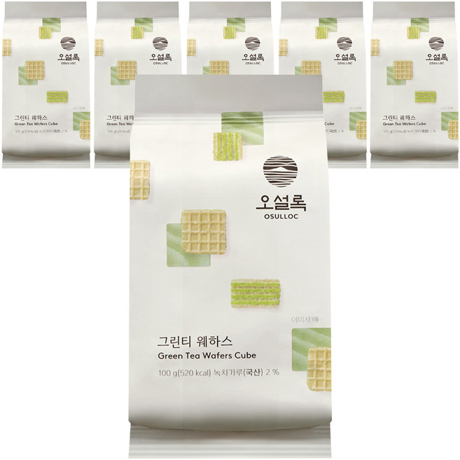 오설록 그린티웨하스, 100g, 6개
