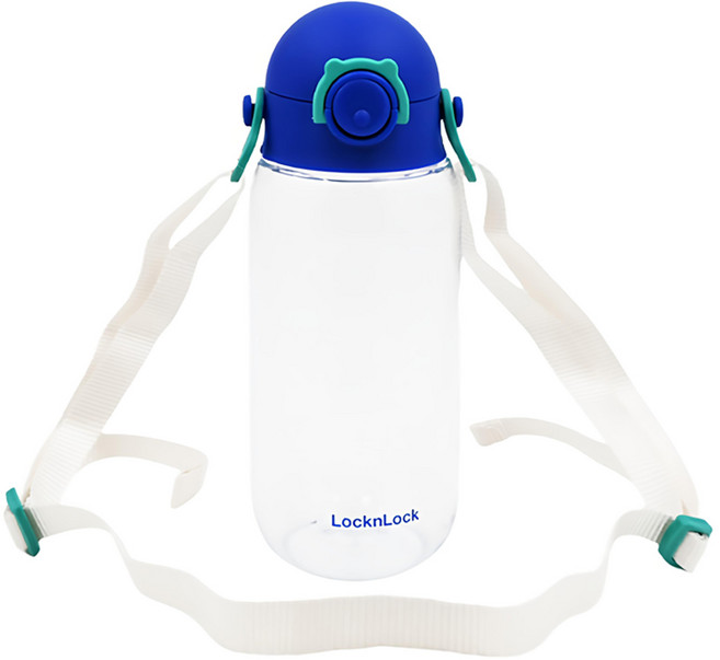 LocknLock 樂扣樂扣 兒童背帶水瓶, 藍色 + 透明色, 400ml, 1個