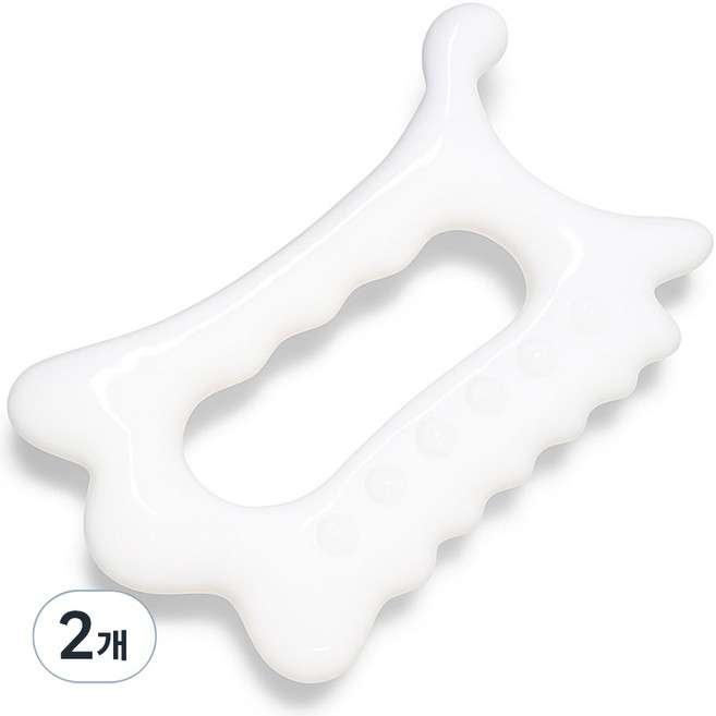 리빙망고 바디 얼굴 괄사 마사자기, 화이트, 2개