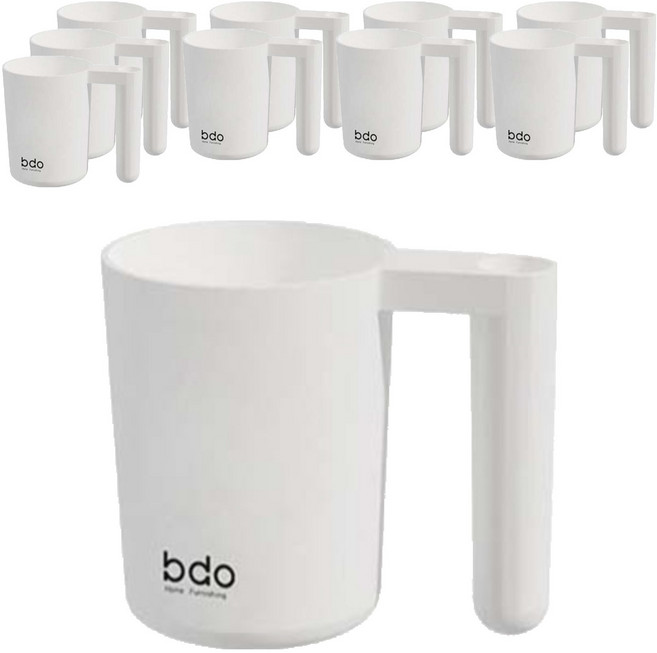 더자카 심플 원형 칫솔꽂이 양치컵, 화이트, 10개