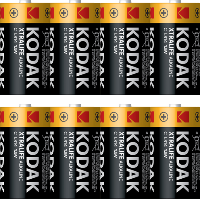 코닥 알카라인 C형 건전지 벌크형, 4개입, 2개