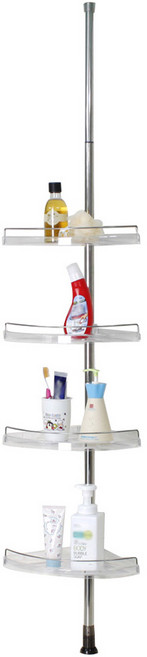 욕조위 4단 코너선반, 투명, 1개