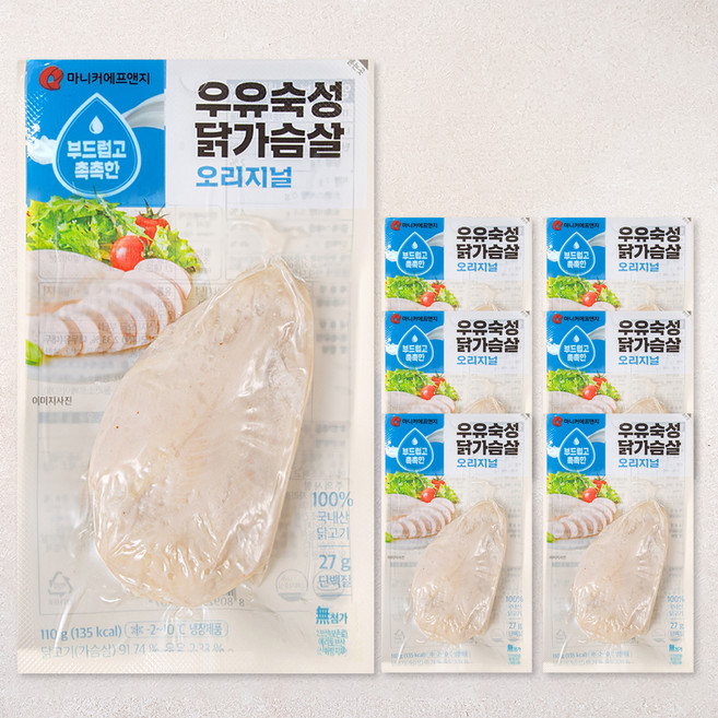 마니커에프앤지 우유숙성 닭가슴살 오리지널, 110g, 1개입, 7개