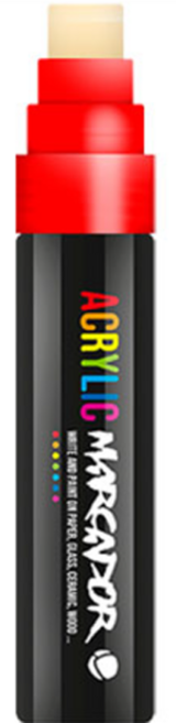 mtn Marcador 壓克力麥克筆 15mm 寬平頭 MTN-0116002, 紅色, 1支