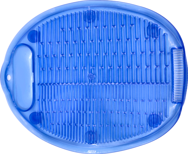 MIKA HOUSE 橘之屋 繽紛花漾軟式衣物洗滌板 34x26x2cm 柔軟耐折, 藍色, 1個