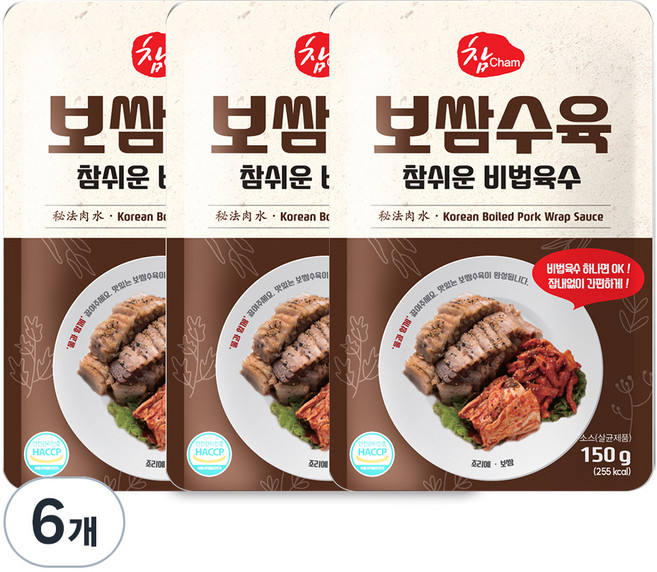 우리식품 보쌈수육 참쉬운 비법육수, 150g, 6개