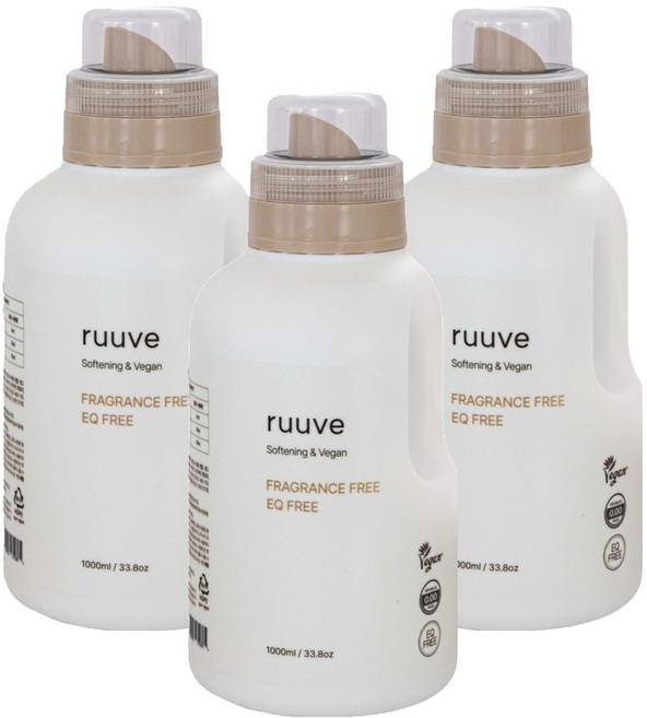 러베 유아 비건 EQ FREE 섬유 유연제 무향, 1L, 3개